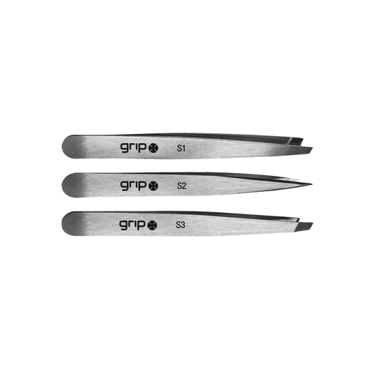 GRIP® Precision Tweezer 3-Pack - Stainless Steel