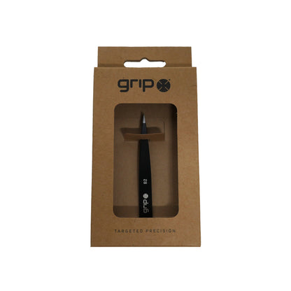 GRIP® Tweezer Pointed Tip Matte Black MB2 Grip Beauty Tools