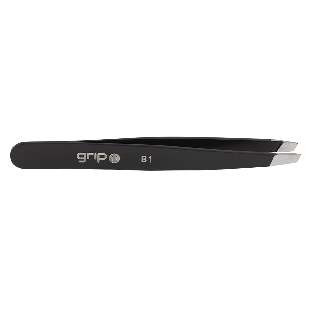 GRIP® Tweezer Slanted Tip Matte Black MB1 Grip Beauty Tools