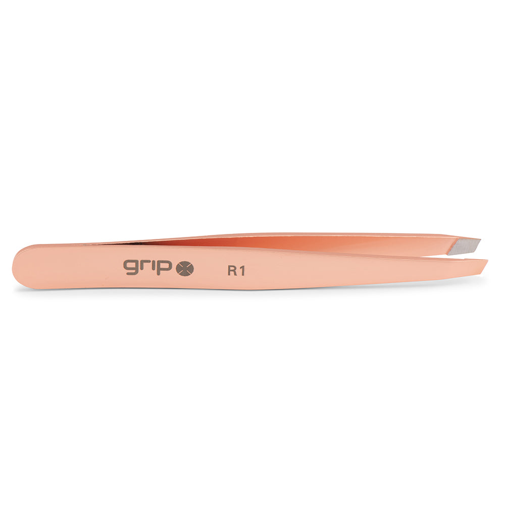 GRIP® Tweezer Slanted Tip Rose Gold R1 Grip Beauty Tools