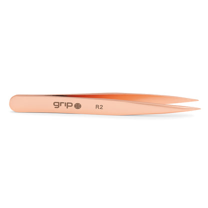 GRIP® Tweezer Pointed Tip Rose Gold R2 Grip Beauty Tools